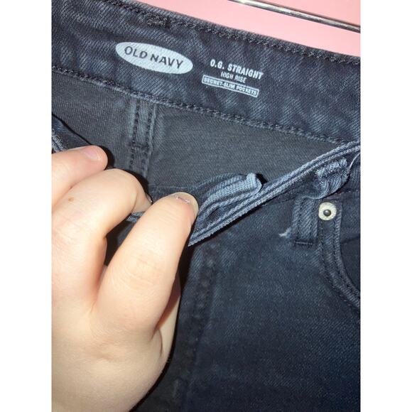 Old navy OG High rise straight black distressed jeans size 6 - Picture 3 of 6